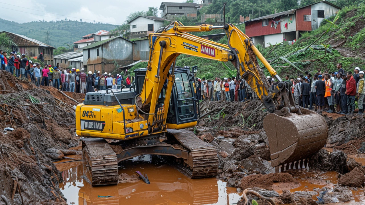 Five Missing After Devastating Landslide in Kimende, Prompting Urgent Rescue Efforts